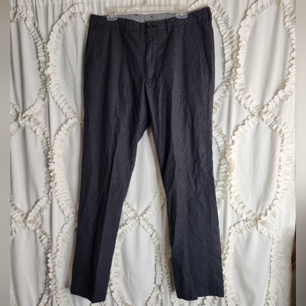 Thomas Dean Men’s Pants Grey Contour Tailored Fit Size 34x32